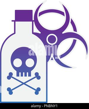 poison bottle hazard danger radiation sign Stock Vector