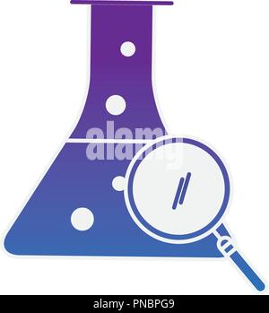 chemistry laboratory beaker flask magnifying glass Stock Vector Image ...