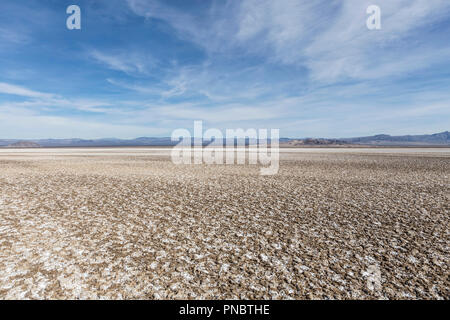 Soda dry lake bed in the Mojave desert near Baker and Zzyzx California. Stock Photo