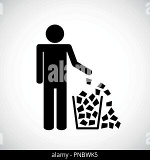 full garbage symbol pictogram isolated on white background vector illustration EPS10 Stock Vector