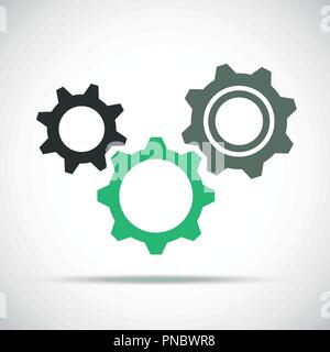 three gear sign simple icon vector illustration EPS10 Stock Vector
