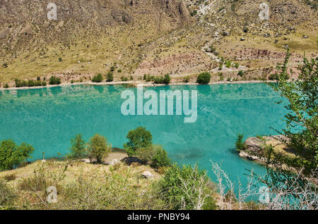 Naryn River rises in the Tien Shan mountains in Kyrgyzstan, Central Asia Stock Photo