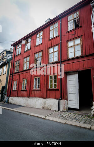 Damstredet neighbourhood known for quirky 18th-century wooden houses, Oslo, Norway Stock Photo