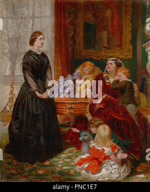 The Governess. Date/Period: 1860. Painting. Oil on canvas. Height: 349 mm (13.74 in); Width: 292 mm (11.49 in). Author: Emily Mary Osborn. Stock Photo