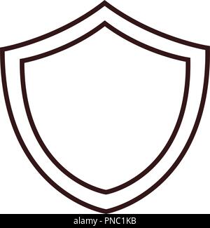 Shield weapon videogame cartoon in black and white Stock Vector