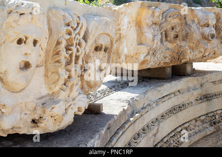Theatrical mask of ancient town of Myra in the Lycia region of Anatolia , modern day Demre, Turkey Stock Photo