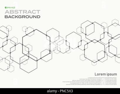 Abstract of pentagon shape pattern connection background with space, illustration vector eps10 Stock Vector