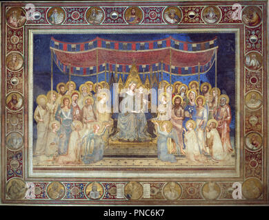 Maestà. Date/Period: 1315 - 1321. Painting. Fresco. Author: MARTINI, SIMONE. Martini, Simone, di. Stock Photo