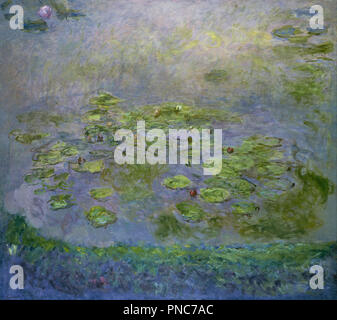 Nymphéas [Waterlilies]. Date/Period: Ca.1914-17. Painting,oil on canvas. Height: 1,810 mm (71.25 in); Width: 2,016 mm (79.37 in). Author: CLAUDE MONET. MONET, CLAUDE. Stock Photo
