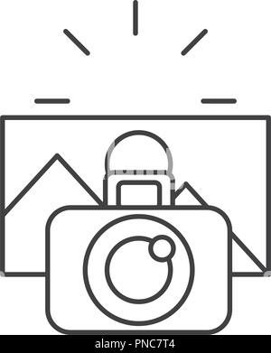 photographic camera taking photo graphic Stock Vector