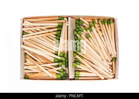 green head matchbox isolated on white background Stock Photo