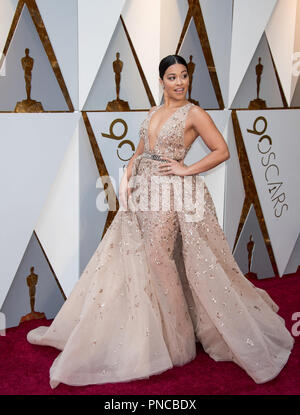 Gina Rodriguez arrives on the red carpet of The 90th Oscars® at the Dolby® Theatre in Hollywood, CA on Sunday, March 4, 2018.  File Reference # 33546 085PLX  For Editorial Use Only -  All Rights Reserved Stock Photo