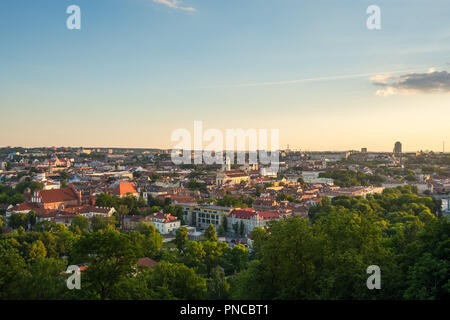 Summer in Vilnius, city center downtown view, Lithuania Stock Photo