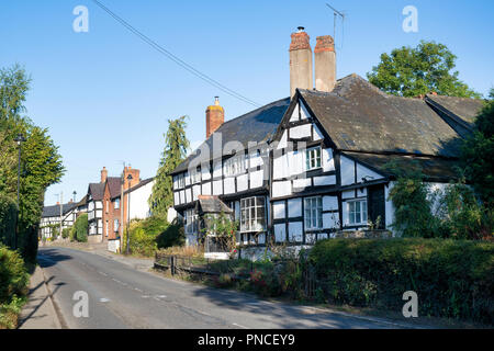 Black and White English Timber framed buildings. Pembridge. Herefordshire. England Stock Photo