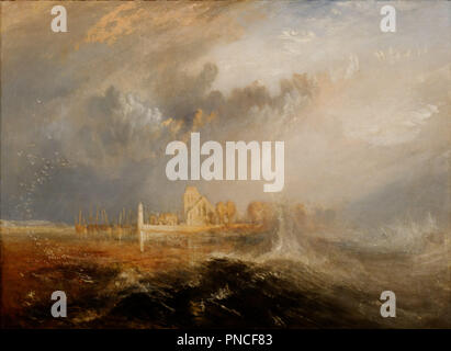 Quillebeuf, embouchure de la Seine. Quillebeuf, Mouth of the Seine. Painting. Huile sur toile. Height: 91.5 cm (36 in); Width: 123.2 cm (48.5 in). Author: J. M. W. Turner. Stock Photo