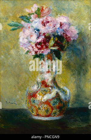 Bouquet in a Vase. Date/Period: 1878. Oil paintings. Oil on canvas. Height: 18.7 in (47.6 cm); Width: 13 in (33 cm). Author: Renoir, Pierre-Auguste. Stock Photo