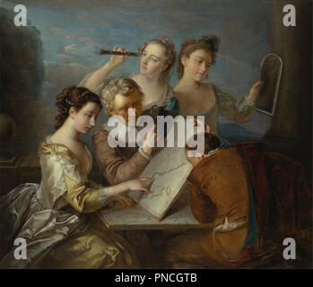 The Sense of Sight. Date/Period: 1744 to 1747. Painting. Oil on canvas. Height: 1,321 mm (52 in); Width: 1,537 mm (60.51 in). Author: Philippe Mercier.