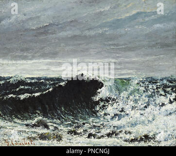 The Wave. Date/Period: 1869. Painting. Oil on canvas. Height: 460 mm (18.11 in); Width: 550 mm (21.65 in). Author: GUSTAVE COURBET. Stock Photo