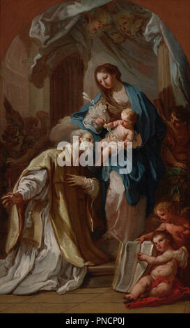 The Madonna Appearing to St. Philip Neri. Date/Period: 1740. Oil paintings. Oil on canvas. Author: CONCA, SEBASTIANO. Stock Photo