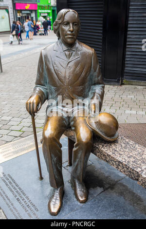 Galway, Republic of Ireland - August 19th 2018: A statue of Irish poet and playwright Oscar Wilde in the historic city of Galway in the Republic of Ir Stock Photo