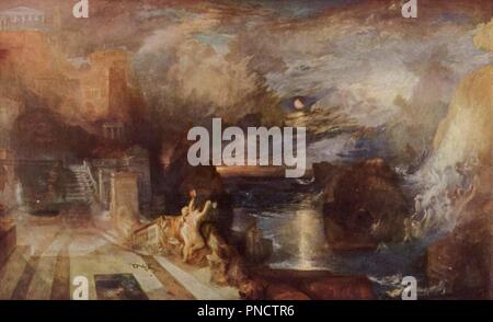 Heros und Leanders Abschied. Date/Period: 1837. Painting. Oil on canvas. Height: 146 cm (57.4 in); Width: 236 cm (92.9 in). Author: J. M. W. Turner. Stock Photo
