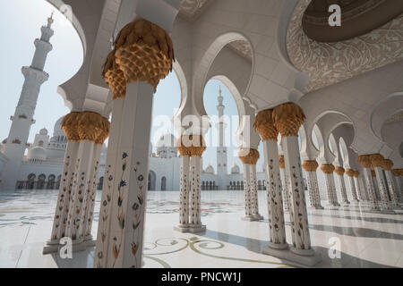 Exterior of Sheikh Zayed Grand Mosque in Abu Dhabi, United Arab Emirates, UAE Stock Photo