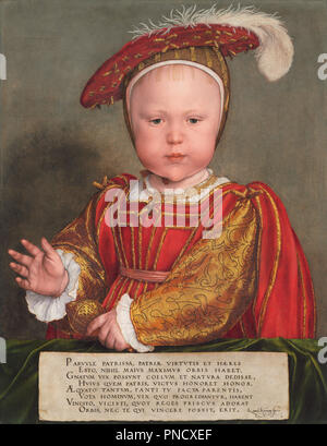 Edward VI as a Child. Date/Period: Probably 1538. Painting. Oil on panel. Height: 568 mm (22.36 in); Width: 440 mm (17.32 in). Author: Hans Holbein. Holbein the Younger, Hans. HOLBEIN THE ELDER, HANS. Hans Holbein the Younger. Stock Photo