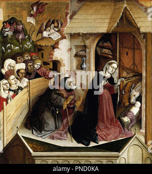 Nativity. Date/Period: 1437. Painting. Fir. 150 × 140 cm (59 × 55.1 in). Author: HANS MULTSCHER. Stock Photo