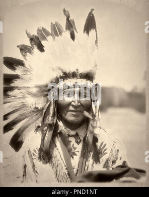 Sioux Indians in 'Full Feather' leaving camp, Nebraska, by Keystone ...