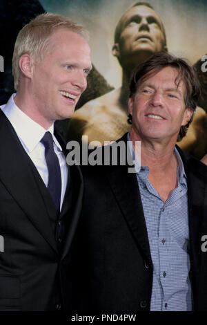 Paul Bettany and Dennis Quaid at the World Premiere of Screen Gems 'Legion'. Arrivals held at the Arclight Hollywood at the Cinerama Dome in Hollywood, CA. January 21, 2010. Photo by: Richard Chavez / PictureLux File Reference # BettanyPaulAND13 012110PLX   For Editorial Use Only -  All Rights Reserved Stock Photo