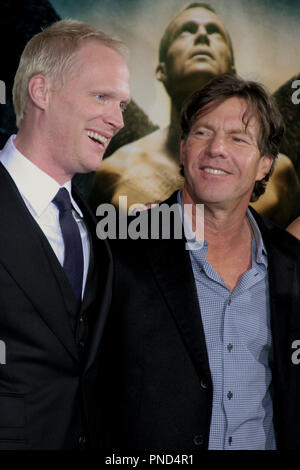 Paul Bettany and Dennis Quaid at the World Premiere of Screen Gems 'Legion'. Arrivals held at the Arclight Hollywood at the Cinerama Dome in Hollywood, CA. January 21, 2010. Photo by: Richard Chavez / PictureLux File Reference # BettanyPaulAND14 012110PLX   For Editorial Use Only -  All Rights Reserved Stock Photo