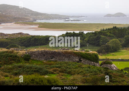 A view of the historic Caherdaniel stone fort in County Kerry, Republic of Ireland. Stock Photo