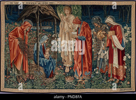 L'Adoration des mages The Adoration of the Magi. Date/Period: 1904. Tapestry. Height: 2,580 mm (101.57 in); Width: 3,770 mm (12.36 ft). Author: Edward Burne-Jones. Morris Tapestry Works. Burne-Jones, Sir Edward Coley. Stock Photo