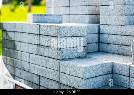 Stack of paving slabs ready for laying, March 2015 Stock Photo - Alamy