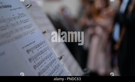 Hymn book of the cathedral Stock Photo