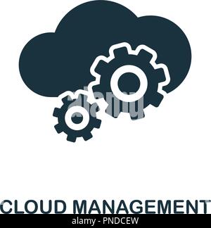 Cloud Management icon. Monochrome style design from big data collection. UI. Pixel perfect simple pictogram cloud management icon. Web design, apps, s Stock Vector