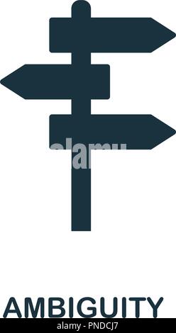 Ambiguity icon. Monochrome style design from big data collection. UI. Pixel perfect simple pictogram ambiguity icon. Web design, apps, software, print Stock Vector