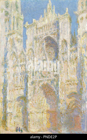 Rouen Cathedral, West Façade, Sunlight. Date/Period: 1894. Painting. Oil on canvas. Height: 1,000.50 mm (39.38 in); Width: 658 mm (25.90 in). Author: CLAUDE MONET. MONET, CLAUDE. Stock Photo