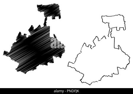 North Ossetia-Alania (Russia, Subjects of the Russian Federation, Republics of Russia) map vector illustration, scribble sketch Republic of North Osse Stock Vector