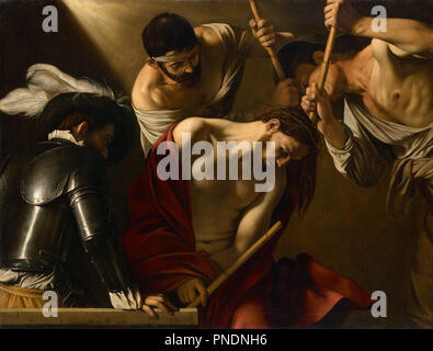 The Crowning with Thorns. Date/Period: Between 1602 and 1604. Painting. Oil on canvas. Height: 1,270 mm (50 in); Width: 1,655 mm (65.15 in). Author: CARAVAGGIO. Stock Photo