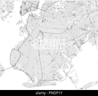 Streets of Manhattan - outline map Stock Vector Art & Illustration