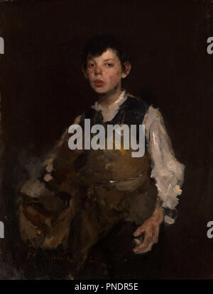 The Whistling Boy. Date/Period: 1872. Painting. Oil on canvas. Height: 70.8 cm (27.8 in); Width: 53.7 cm (21.1 in). Author: Frank Duveneck. Stock Photo