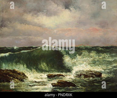 La vague / The Wave. Date/Period: Ca. 1870. Painting. Oil on canvas. Height: 72.5 cm (28.5 in); Width: 92.5 cm (36.4 in). Author: GUSTAVE COURBET. COURBET, GUSTAVE. Stock Photo