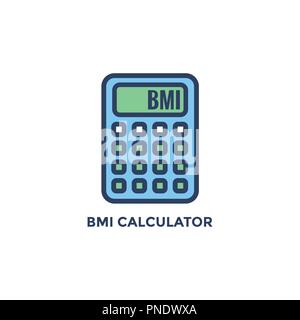 BMI - Body Mass Index Icon - BMI Calculator - green and blue Stock Vector