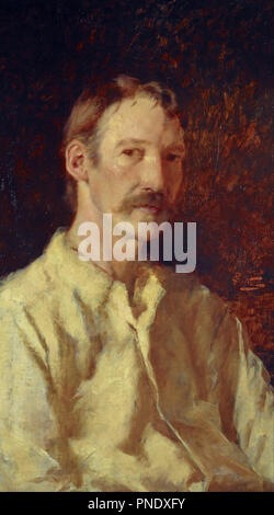 Robert Louis Stevenson, 1850 - 1894. Essayist, poet and novelist. Date/Period: 1892. Painting. Oil on canvas. Height: 610 mm (24.01 in); Width: 355 mm (13.97 in). Author: Count Girolamo Nerli. Stock Photo