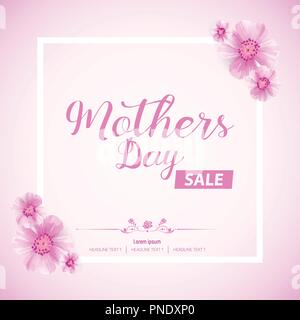 Beautiful Mothers Day Sale Abstract Banner Template Design Stock Vector