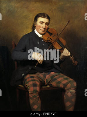 Niel Gow, 1727 - 1807. Violinist and composer. Date/Period: 1787. Painting. Oil on canvas. Height: 1,232 mm (48.50 in); Width: 978 mm (38.50 in). Author: Henry Raeburn. RAEBURN, HENRY. Stock Photo