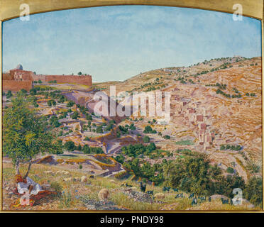 Jerusalem and the Valley of Jehoshaphat from the Hill of Evil Counsel. Date/Period: Ca. 1854. Painting. Oil on canvas. Height: 673 cm (22 ft); Width: 832 cm (27.2 ft). Author: Thomas Seddon. SEDDON, THOMAS. Stock Photo