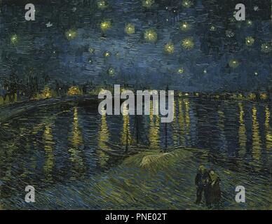 La Nuit étoilée Starry Night. Date/Period: 1888. Painting. Oil on canvas. Height: 720 mm (28.34 in); Width: 920 mm (36.22 in). Author: VINCENT VAN GOGH. Stock Photo