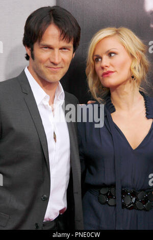Stephen Moyer and Anna Paquin at the Los Angeles Premiere for the second season of True Blood held at The Paramount Theater on the Paramount Studios Lot in Hollywood, CA on Tuesday, June 9, 2009. Photo by PRPP / PictureLux  File Reference # S Moyer Paquin03 60909PRPP  For Editorial Use Only -  All Rights Reserved